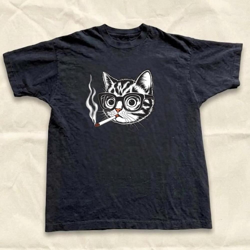 Black Cat Smoking Tee